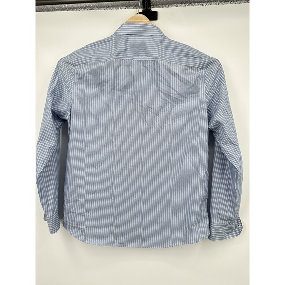 UntuckIt Button Front Shirt 2XL Blue Stripe Wrinkle Free Two 100% Cotton - Picture 2 of 8